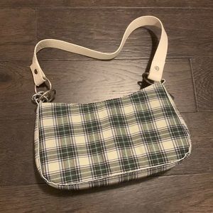 SOLD ! plaid pattern shoulder bag with chain detail